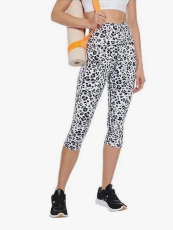 Adidas by Stella McCartney Pants - Adidas by Stella McCartney White and Black Leopard Print Leggings